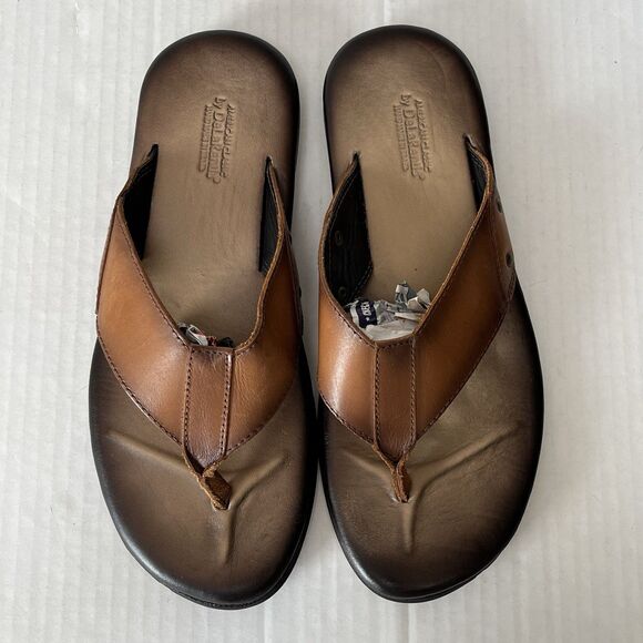 De La Rentis Handmade Leather Flip Flop Slip On Strap Sandals Mens 10 Vacation main image 10